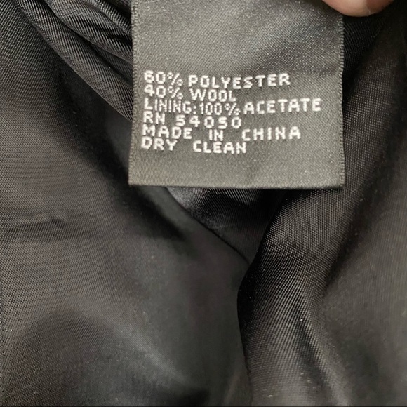 Anne Klein Black Charcoal Plaid Career Blazer Jacket Women's 12 Toggle Closure - Picture 12 of 13